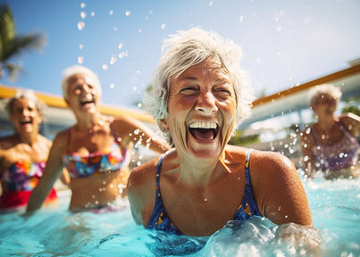 Preventive Focus Woman Pool Laughing