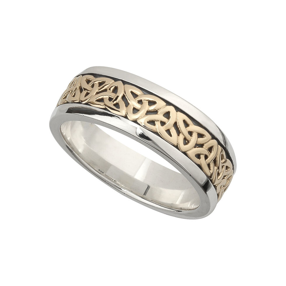 Gents Silver & Gold Trinity Knot band