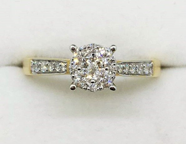 9ct Yellow Gold Diamond Engagement Ring