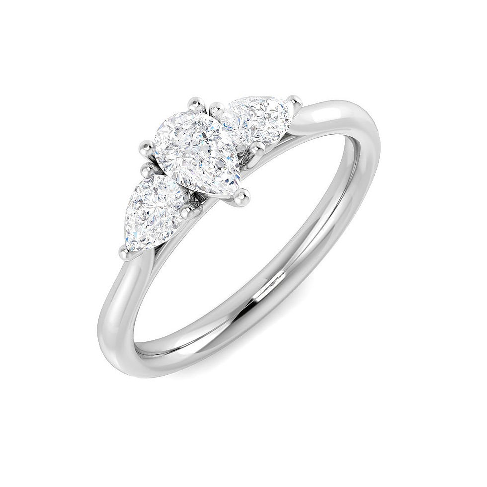 9ct white Gold Pear shaped 0.59ct Diamond Engagement Ring