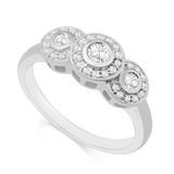 Thumbnail: 9ct White Gold Three Stone 0.34ct Round Diamond Ring
