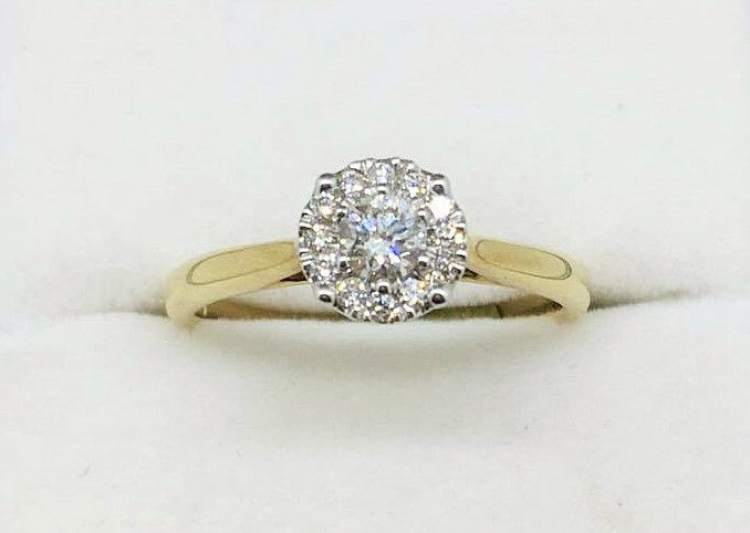 Thumbnail: 9ct Yellow Gold Diamond Engagement Ring