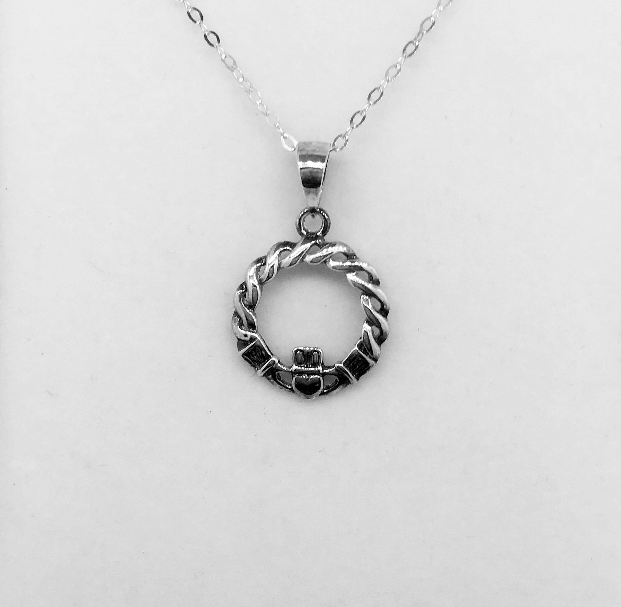 Claddagh Pendant with Celtic Knot Detail