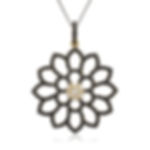 Black Sapphire Flower Pendant