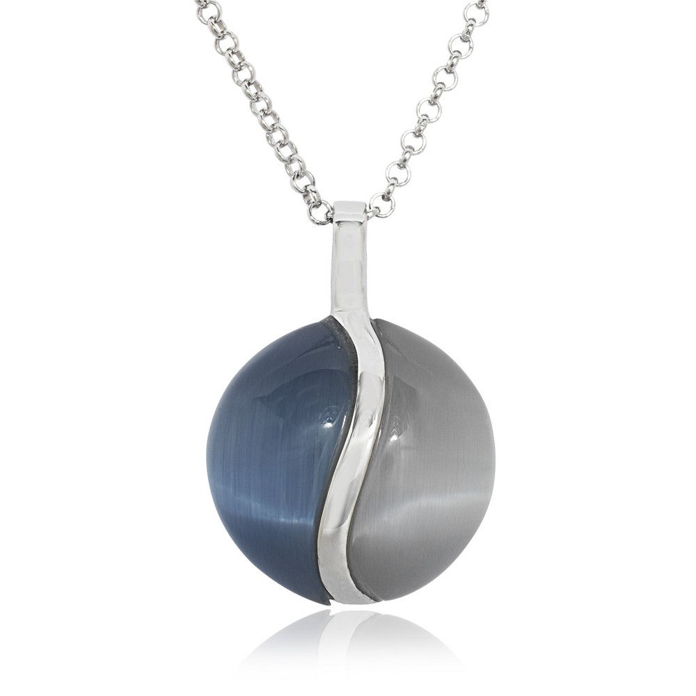 Dark and Light Blue Cat’s Eye Necklace
