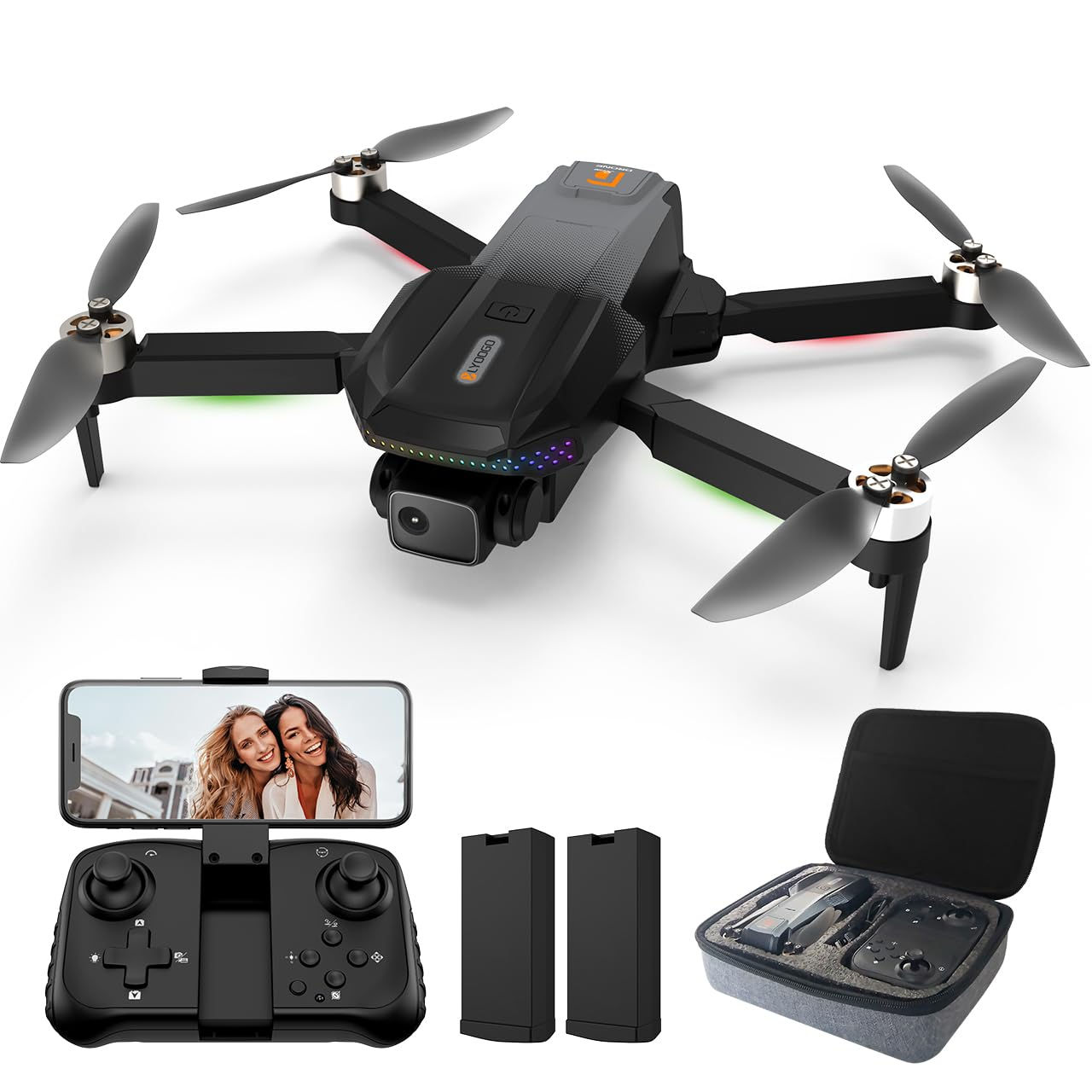 LYOOGO Drone with Camera for Beginners and Adults 1080P Foldable FPV Mini Drones