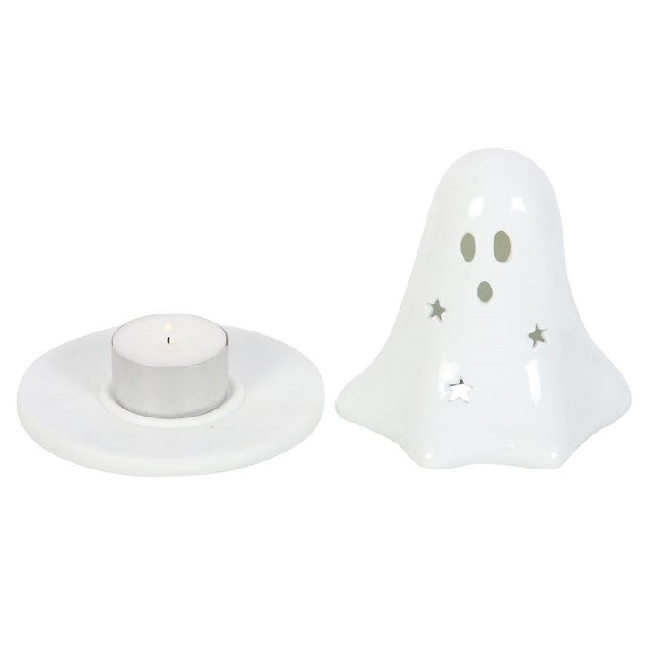 Thumbnail: Ceramic Ghost Tea Light & Incense Cone Holder
