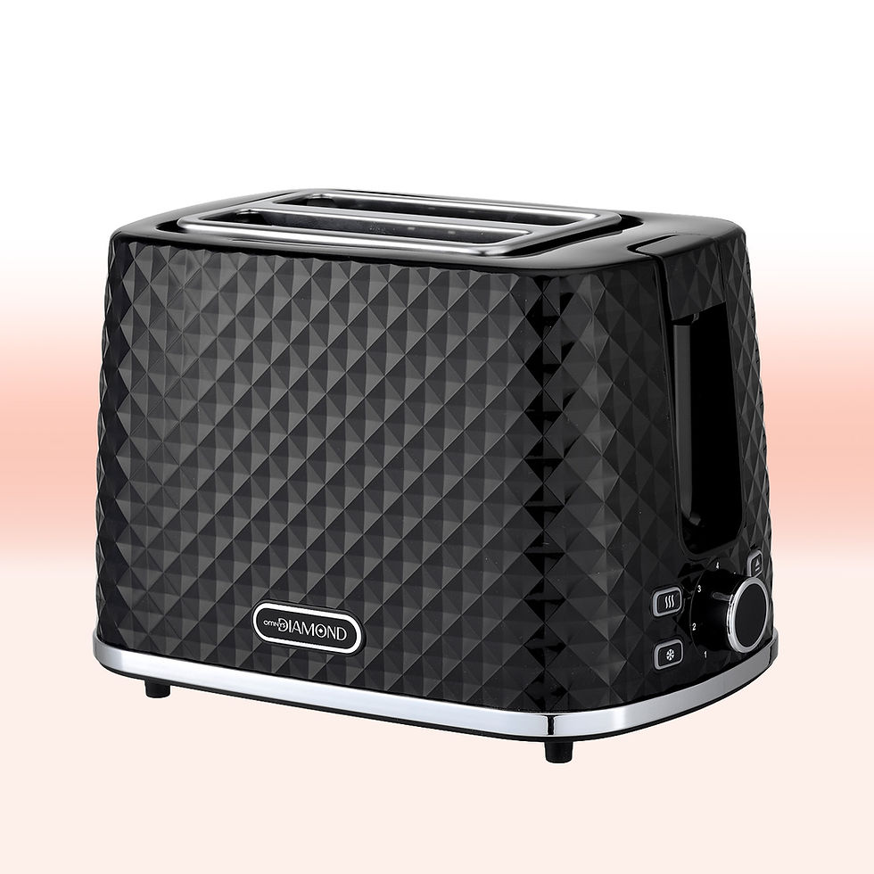Omnys T2-203 Diamond Toaster (Black) mit Platz für 2 Scheiben und mit Antihaftbeschichtung. // Sale-Point.ch