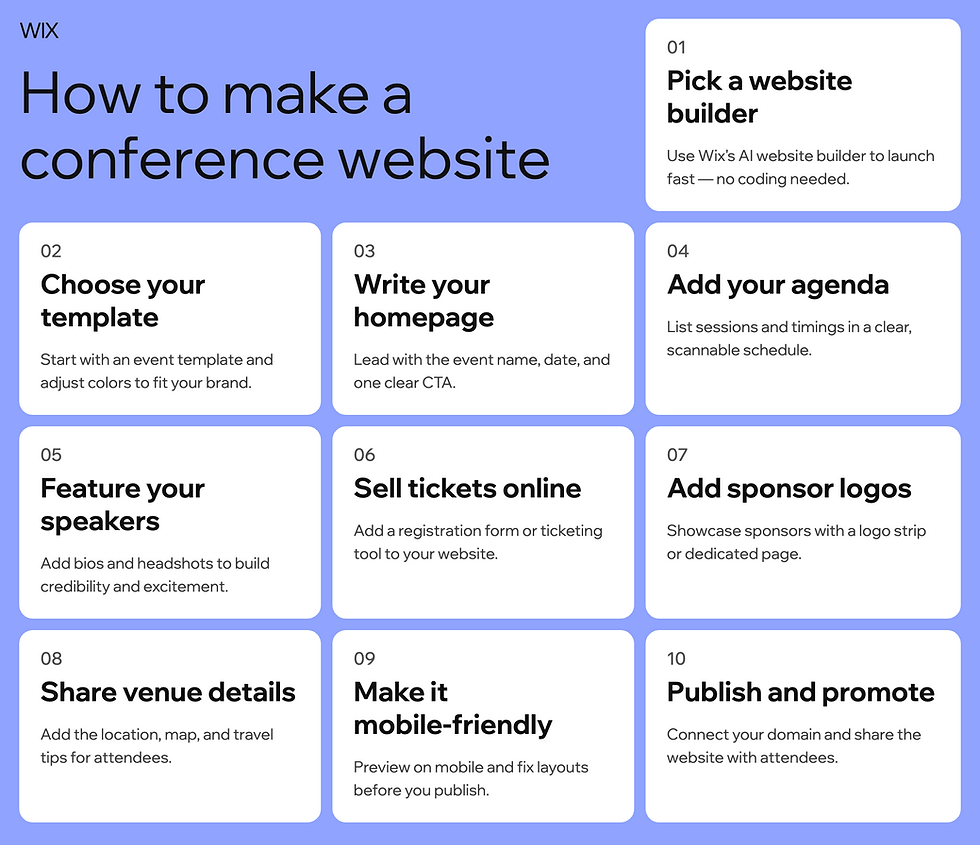 how to make a conference website