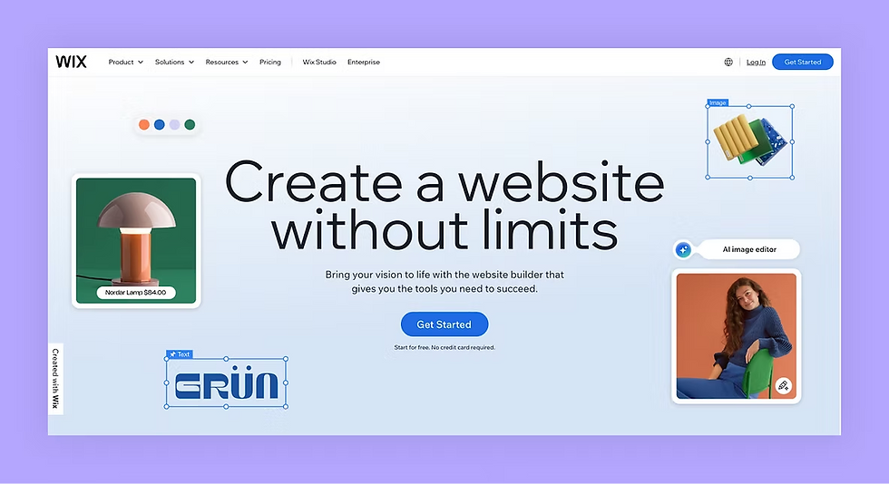 create a website without limits with wix