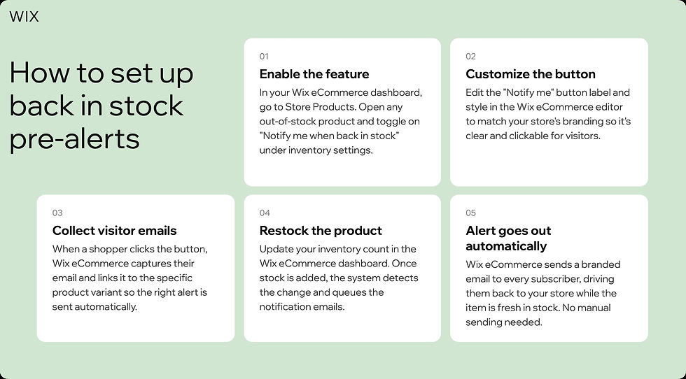 how to setup back in stock pre-alerts