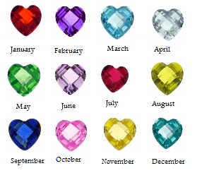 Birthstone Heart Charms