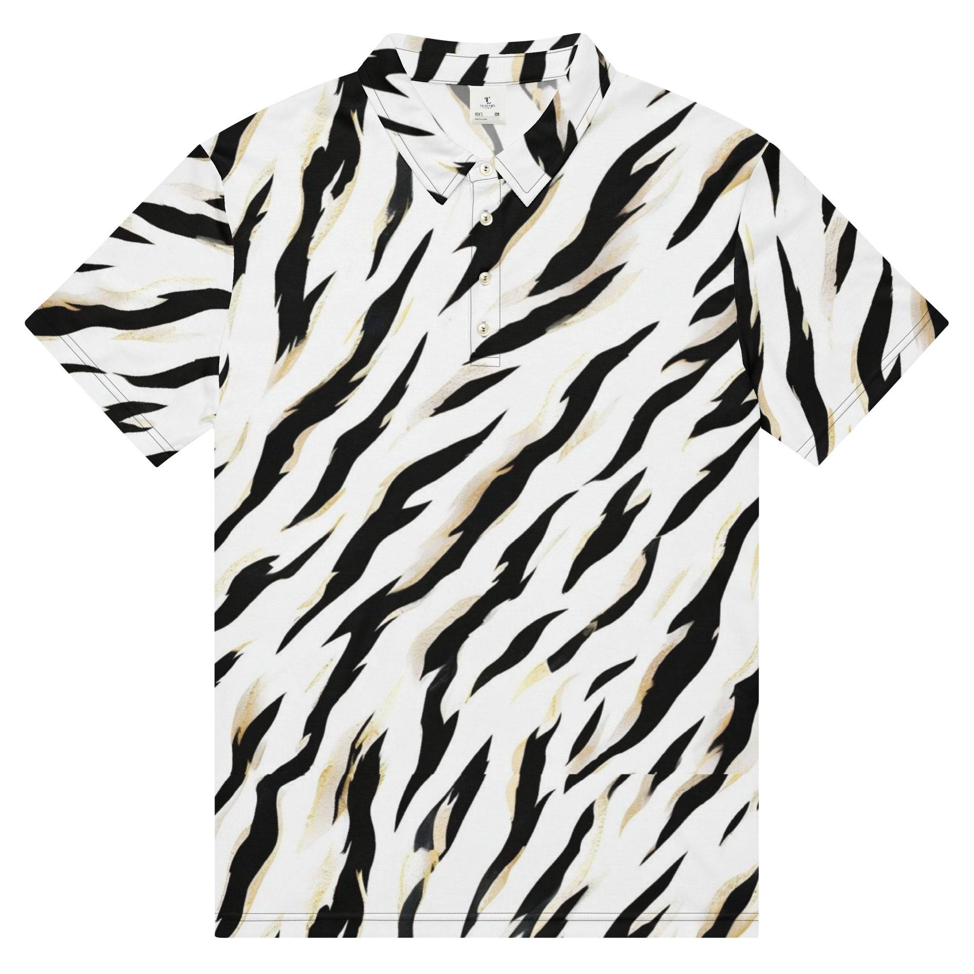 Traq Life Tiger Pattern Men’s slim fit polo