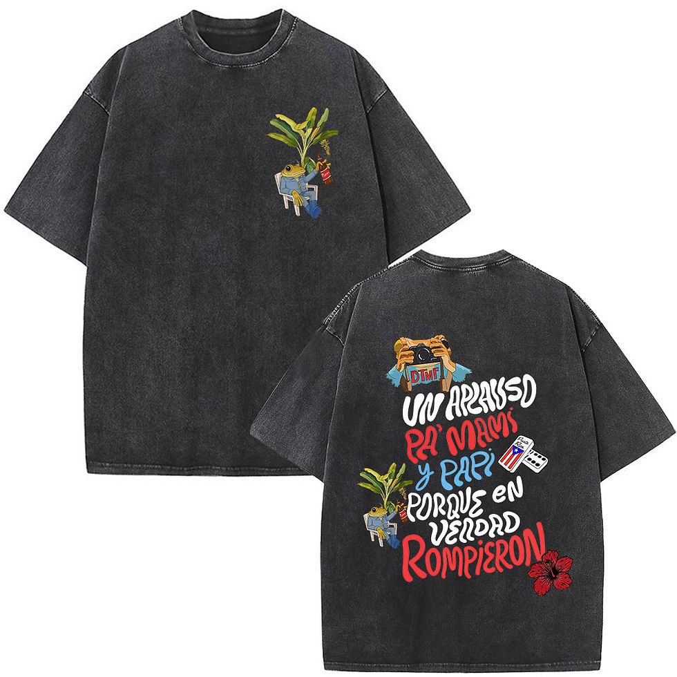 Thumbnail: Rapper Bad Bunny Vintage Washed T Shirts Debi Tirar Mas Fotos DTMF T-shirts Men'