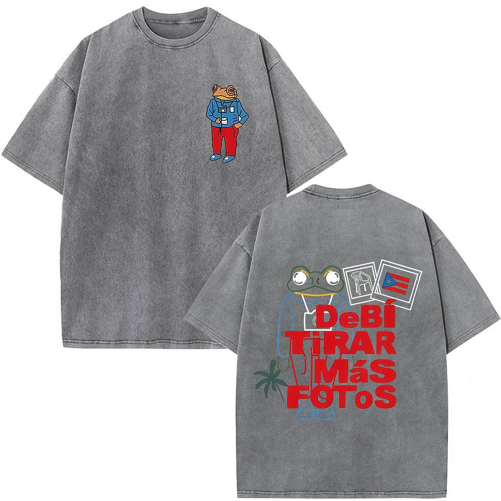 Thumbnail: Rapper Bad Bunny Vintage Washed T Shirts Debi Tirar Mas Fotos DTMF T-shirts Men'