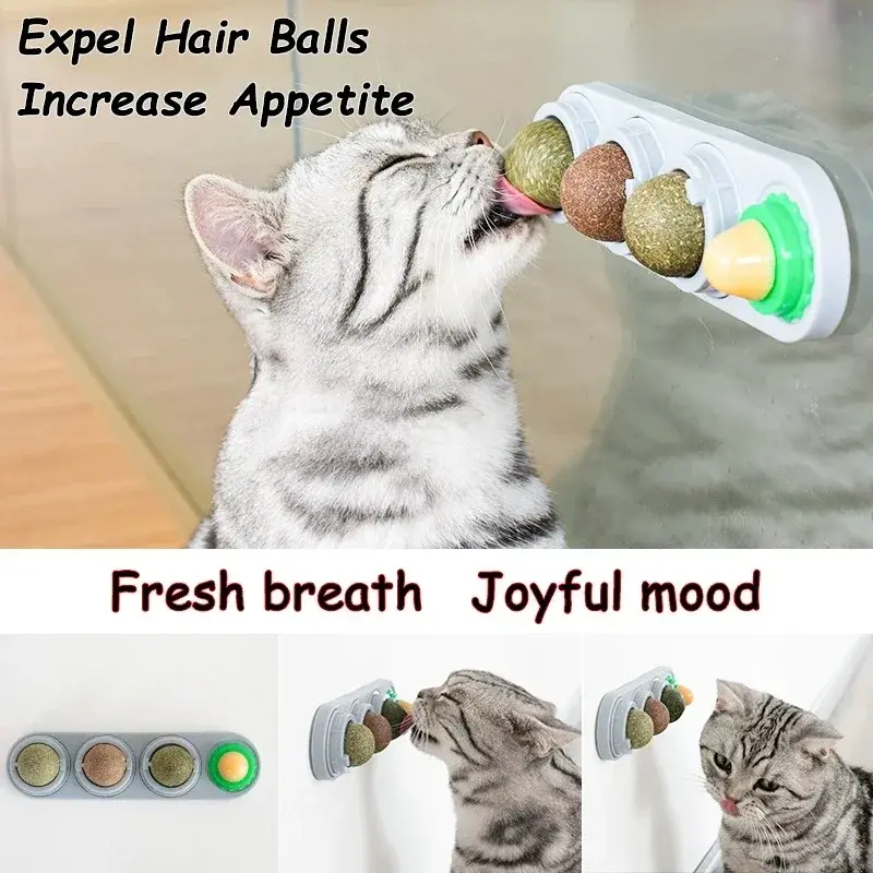 Thumbnail: 4 in 1 Rotating Catnip Silver Vine Ball Teeth Cleaning Acne Prevention Digestive