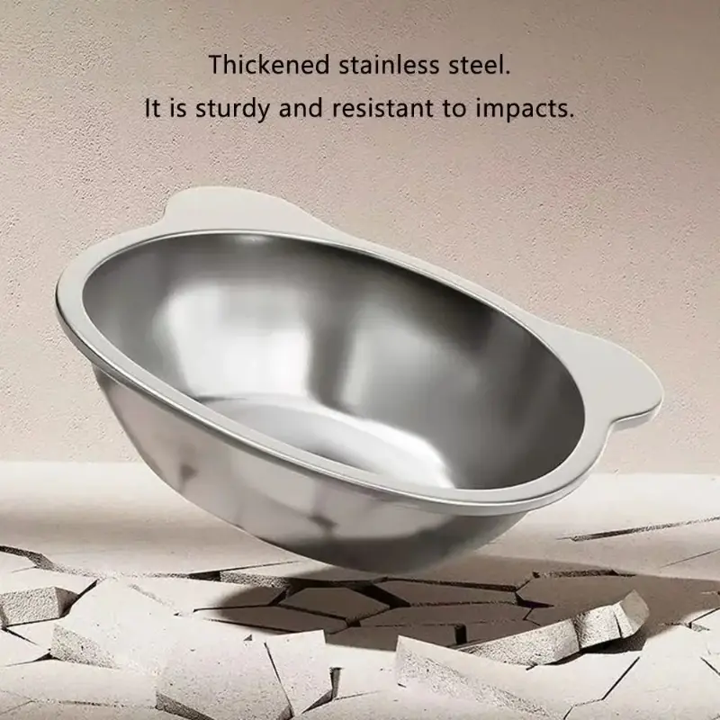 Thumbnail: ‌304 Stainless Steel Raised Cat Bowl With 15° Elevated Design