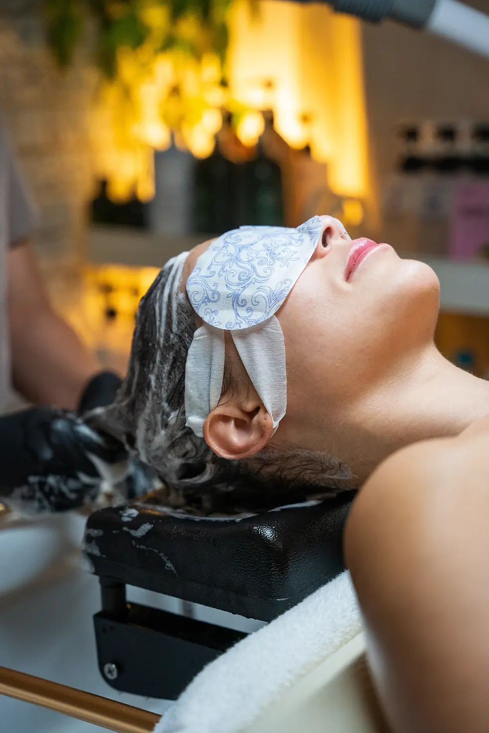 Hair and Scalp being cleaned