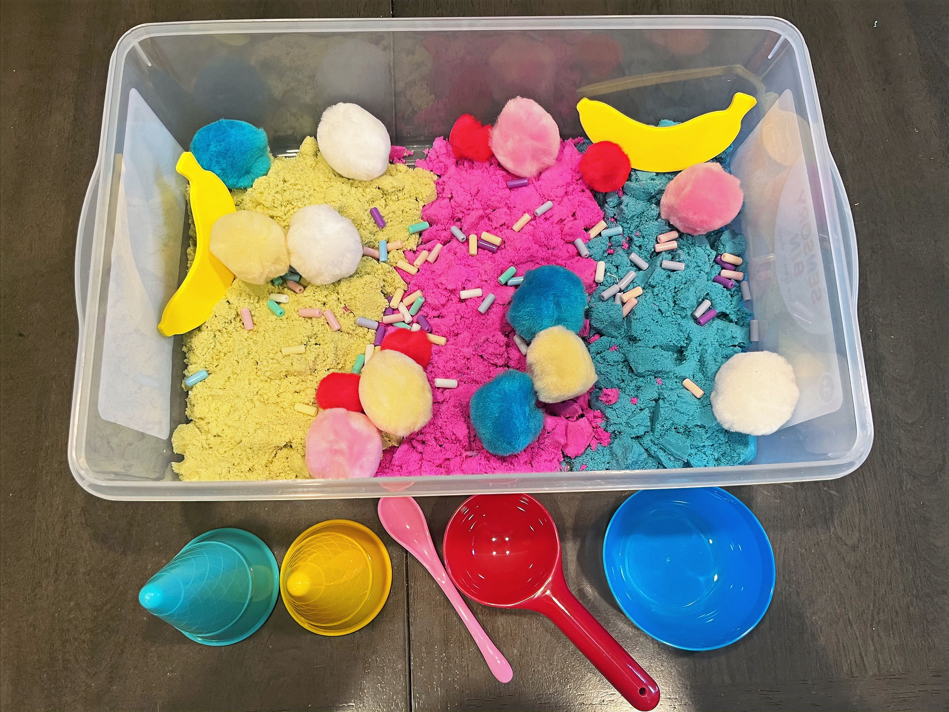 ice cream sensory bin