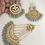 Thumbnail: Kundan grey drop earring and jhoomar set