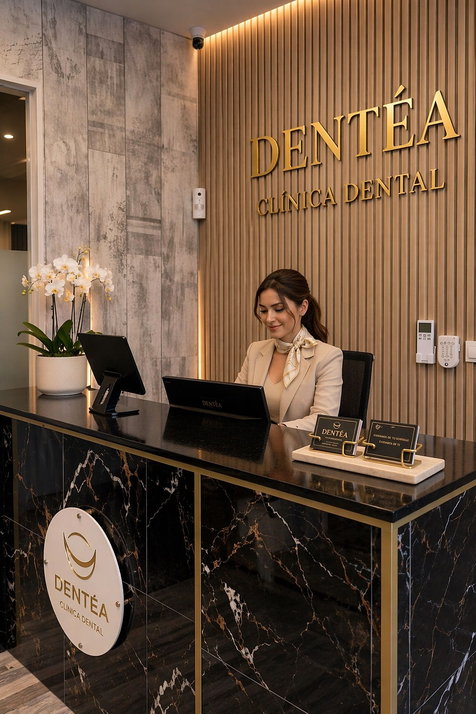 Recepción de Dentéa, clínica dental en Móstoles