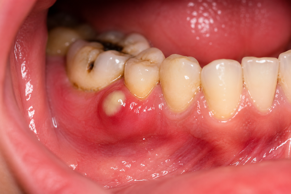 Absceso dental con inflamación en urgencias dentales Móstoles