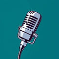 stylized microphone for podcast
