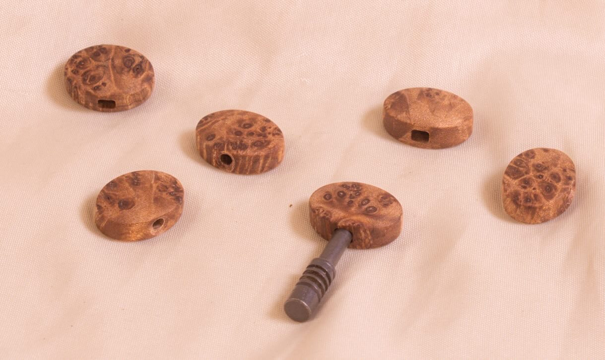 Maple burl wood buttons Gotoh post