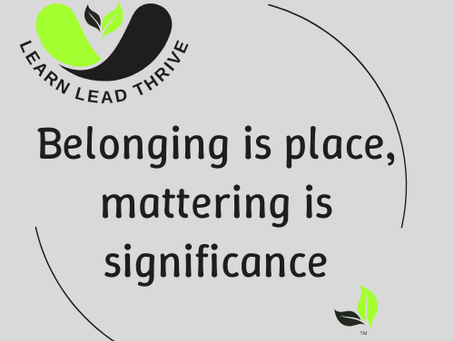 LLT logo with the statement Belonging is place, mattering is significance