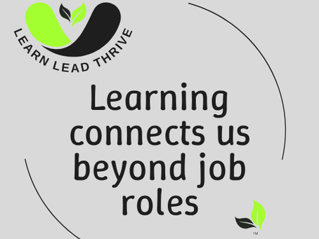 LLT logo with the statement, Learning connects us beyond job roles