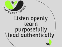 LLT logo with the statement Listen openly learn purposefully lead authentically