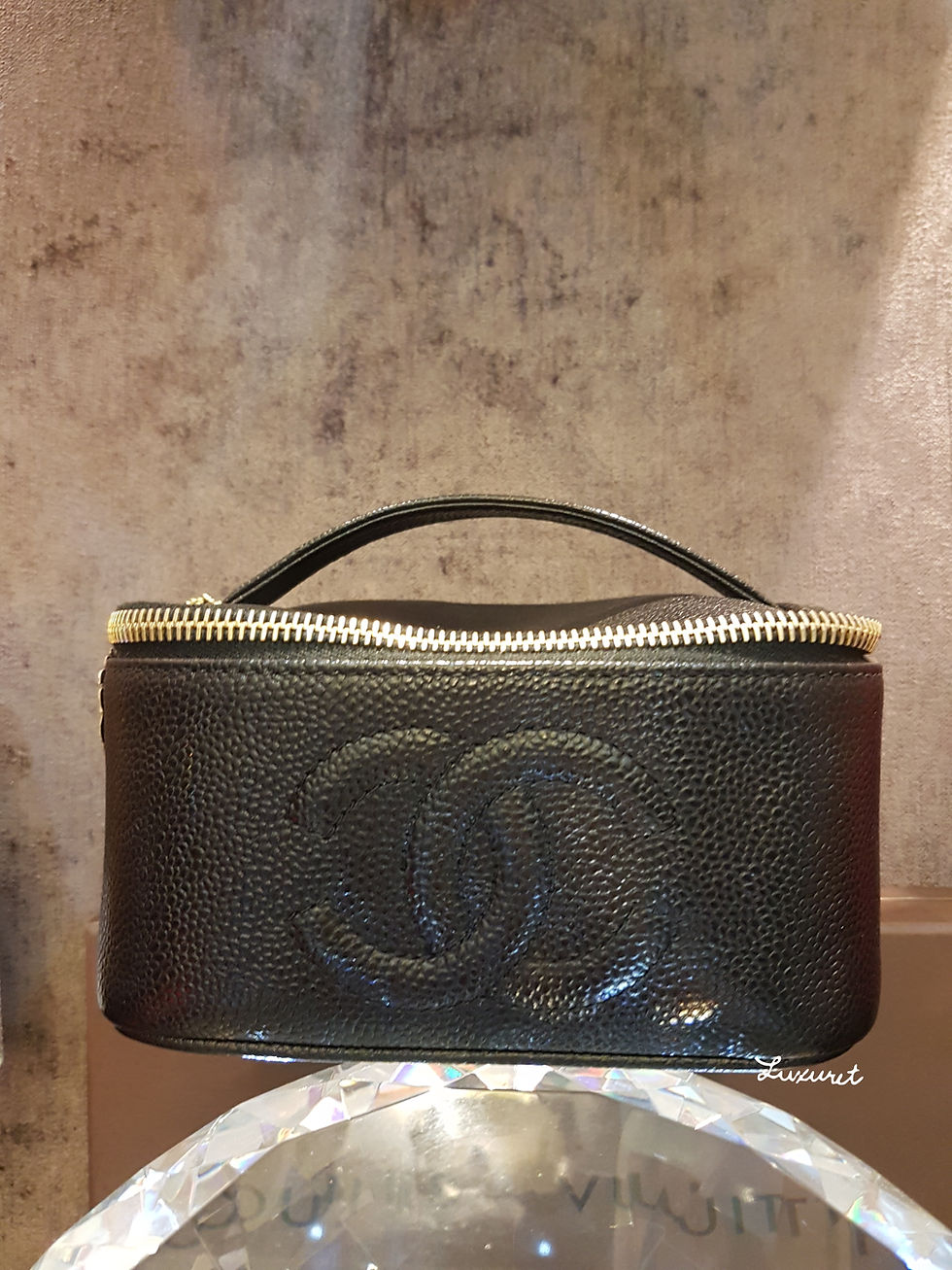 Thumbnail: Used Chanel Cosmetic Box Caviar Black GHW