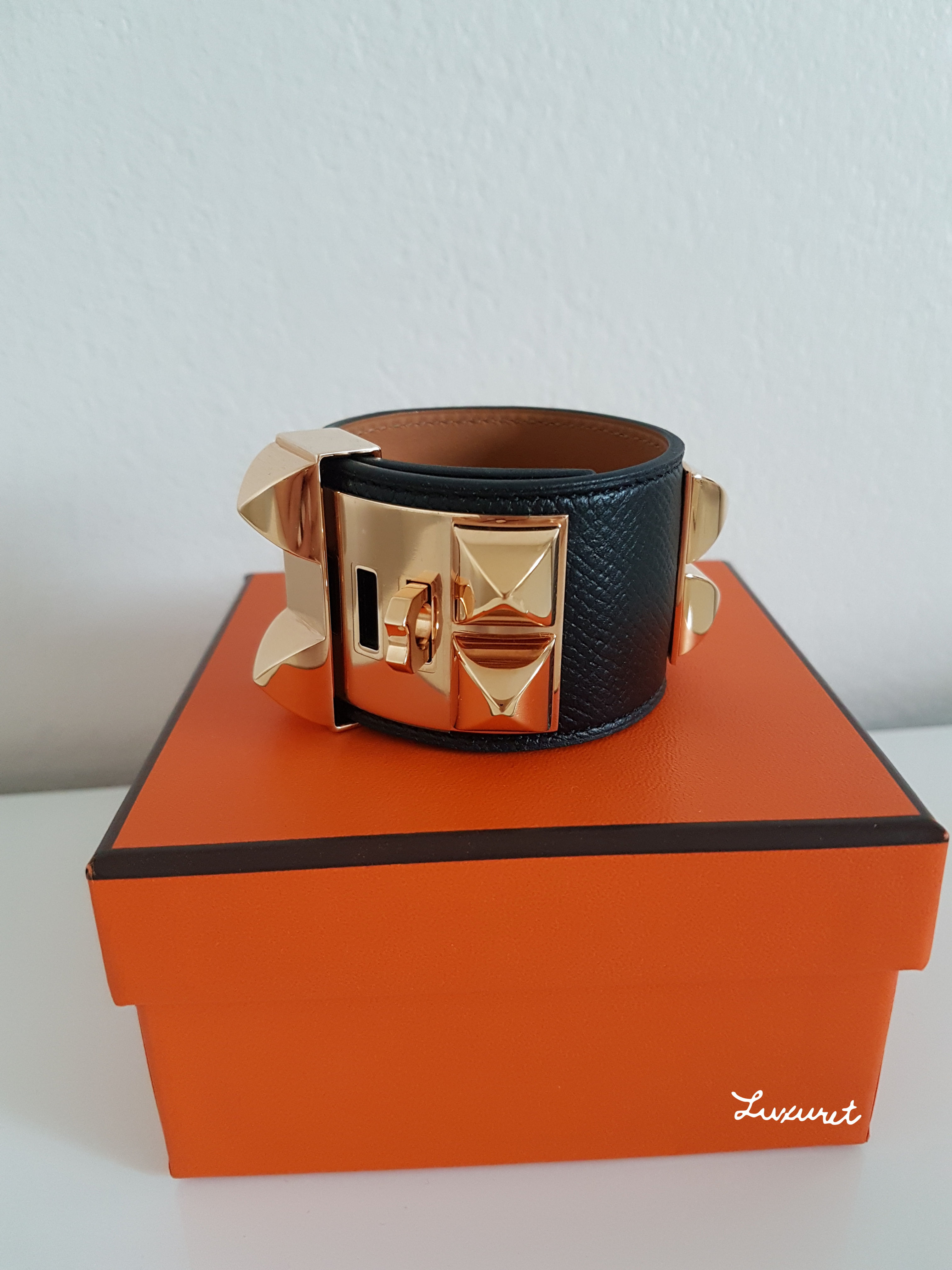 Used Hermes CDC Black Rose gold hardware