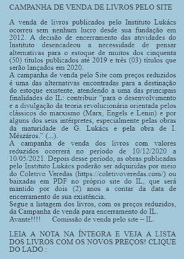 CAMPANHA DE VENDA DE LIVROS PELO SITE