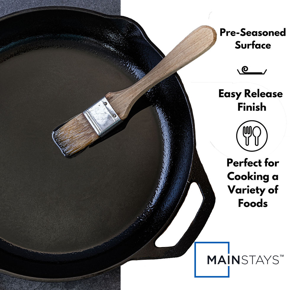 Thumbnail: Cast Iron Skillet Oven Safe Pre-Seasoned Iron Black, 12 Inch