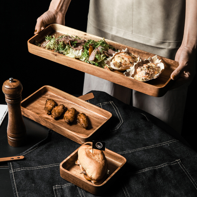 Thumbnail: Breakfast Plate, Fruit Plate, Wooden Western Food Plate