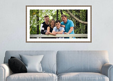 Framed family portrait in lounge