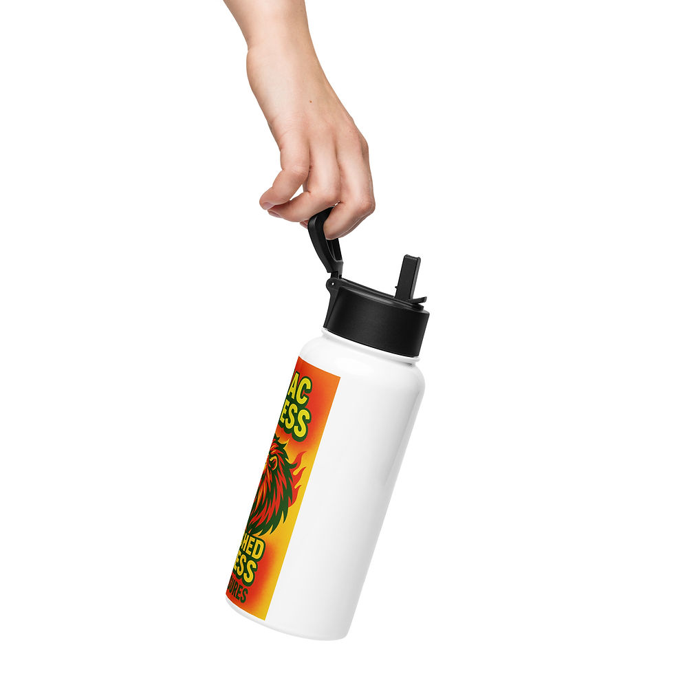 Thumbnail: Stainless steel water bottle with a straw lid