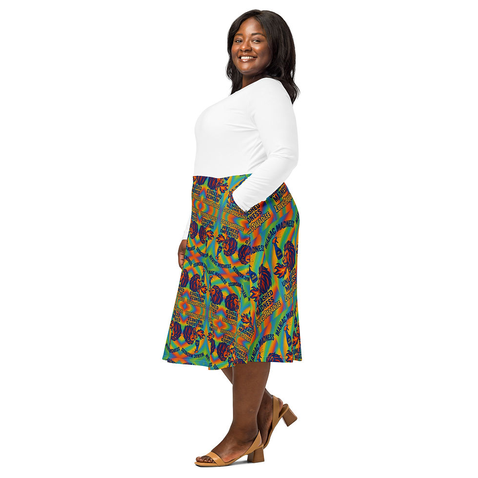 Thumbnail: All-over print long sleeve midi dress