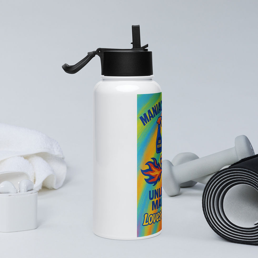 Thumbnail: Stainless steel water bottle with a straw lid