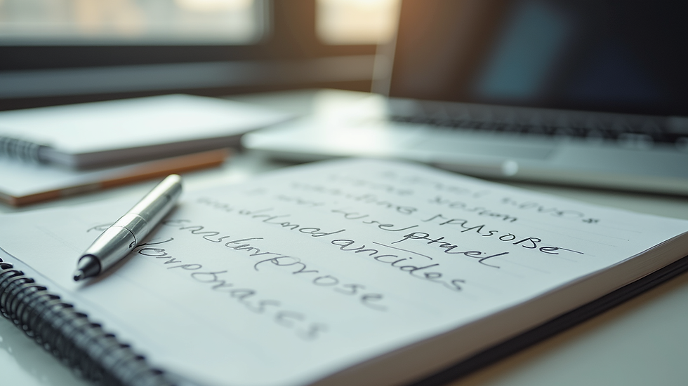 Close-up view of a notebook with handwritten notes about workplace incidents