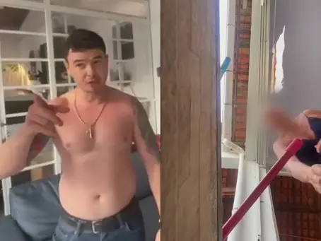 Major da PM do Pará é flagrado agredindo os pais durante discussão familiar