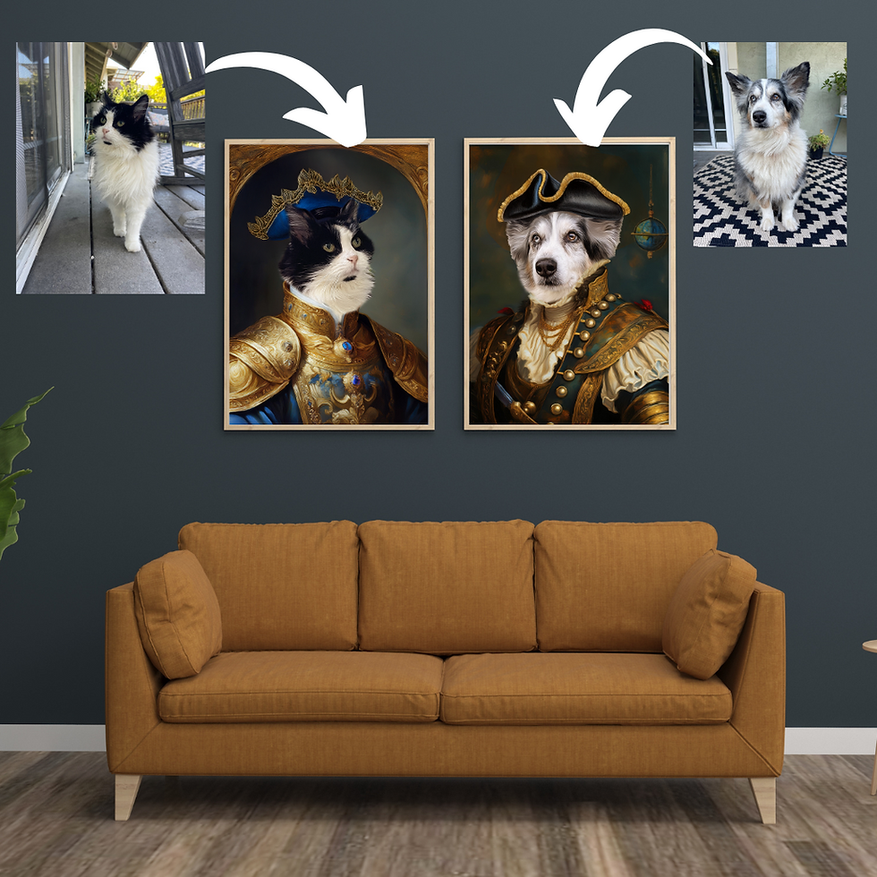 Thumbnail: Royal Pet Portraits – Custom Baroque-Style Oil Paintings