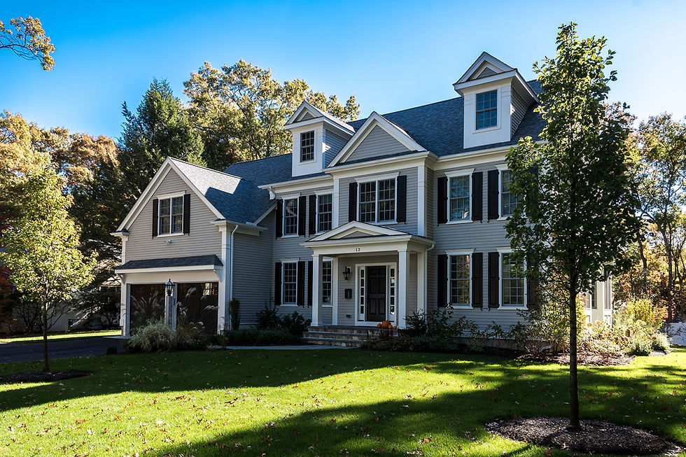 Custom colonial home built by TNT Building Corp in Greater Boston