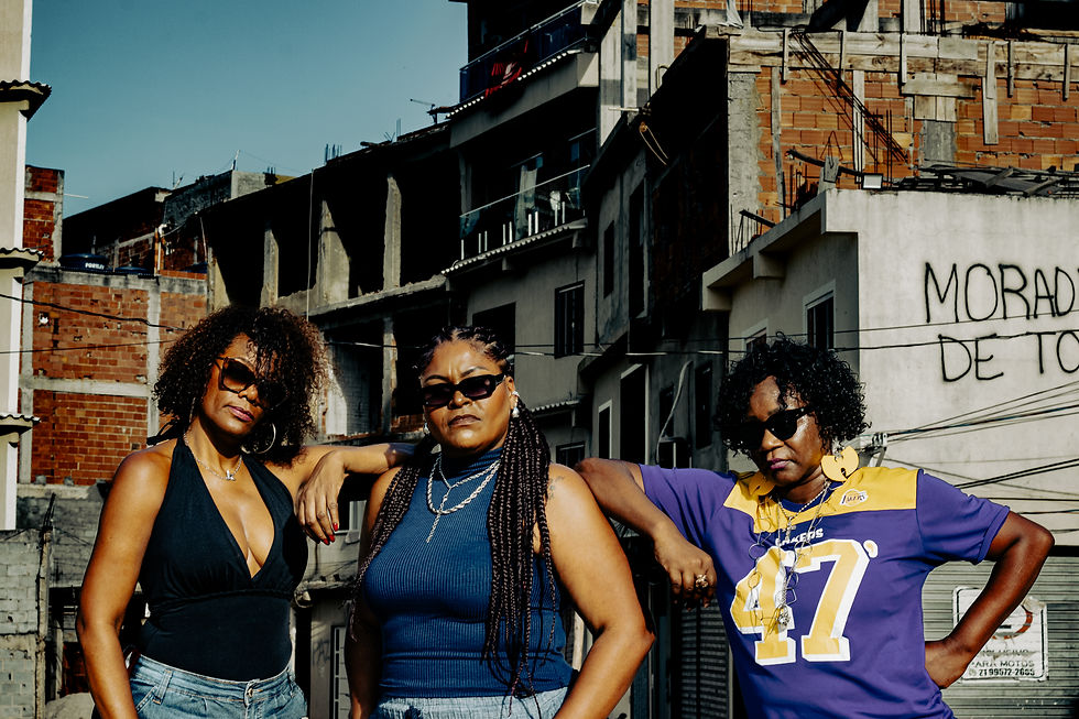 As Damas do Rap. Da esquerda para direita: Cátia Prado, Andrea Stone e Edd Wheeler.