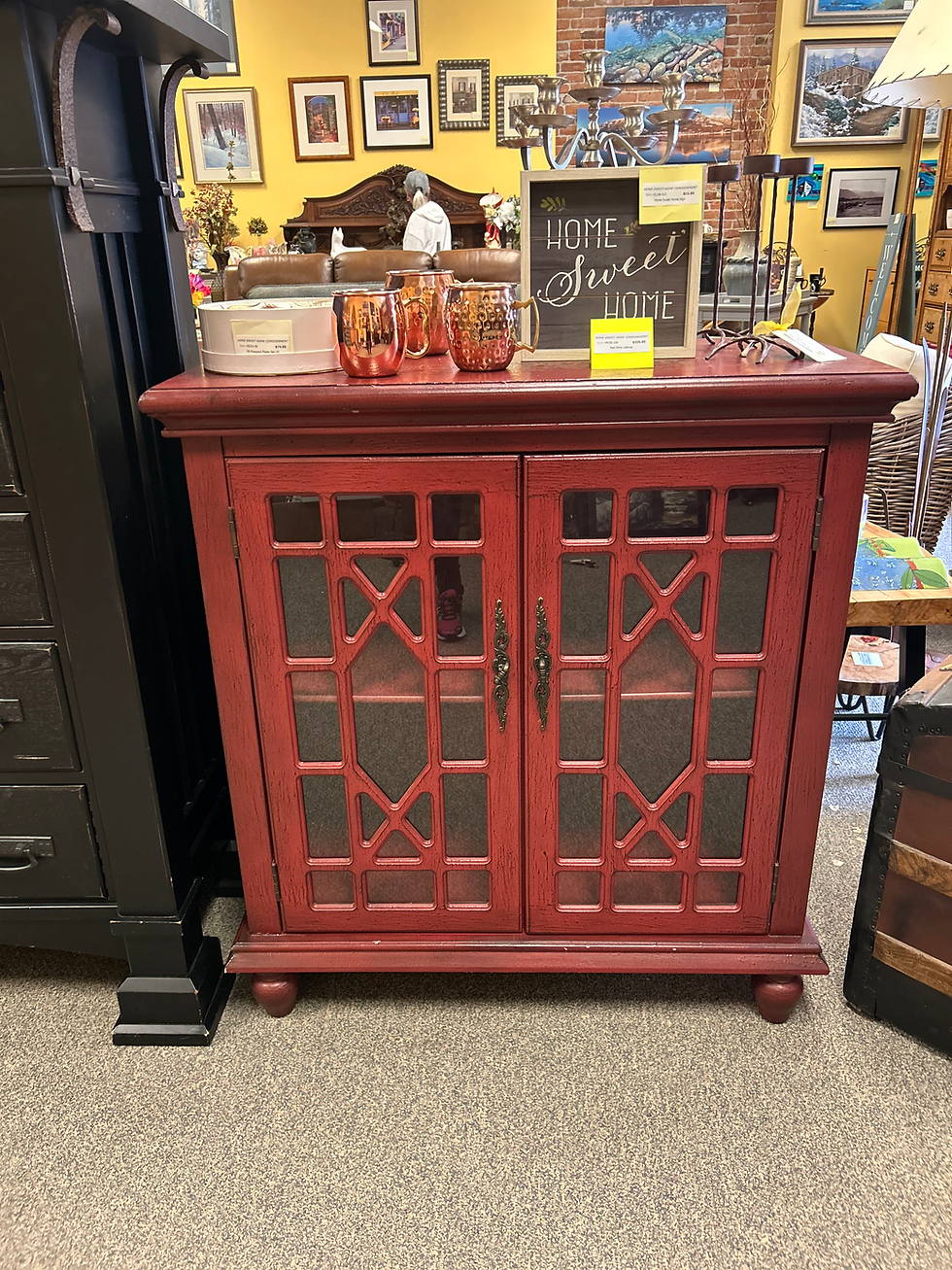 Red Accent Cabinet