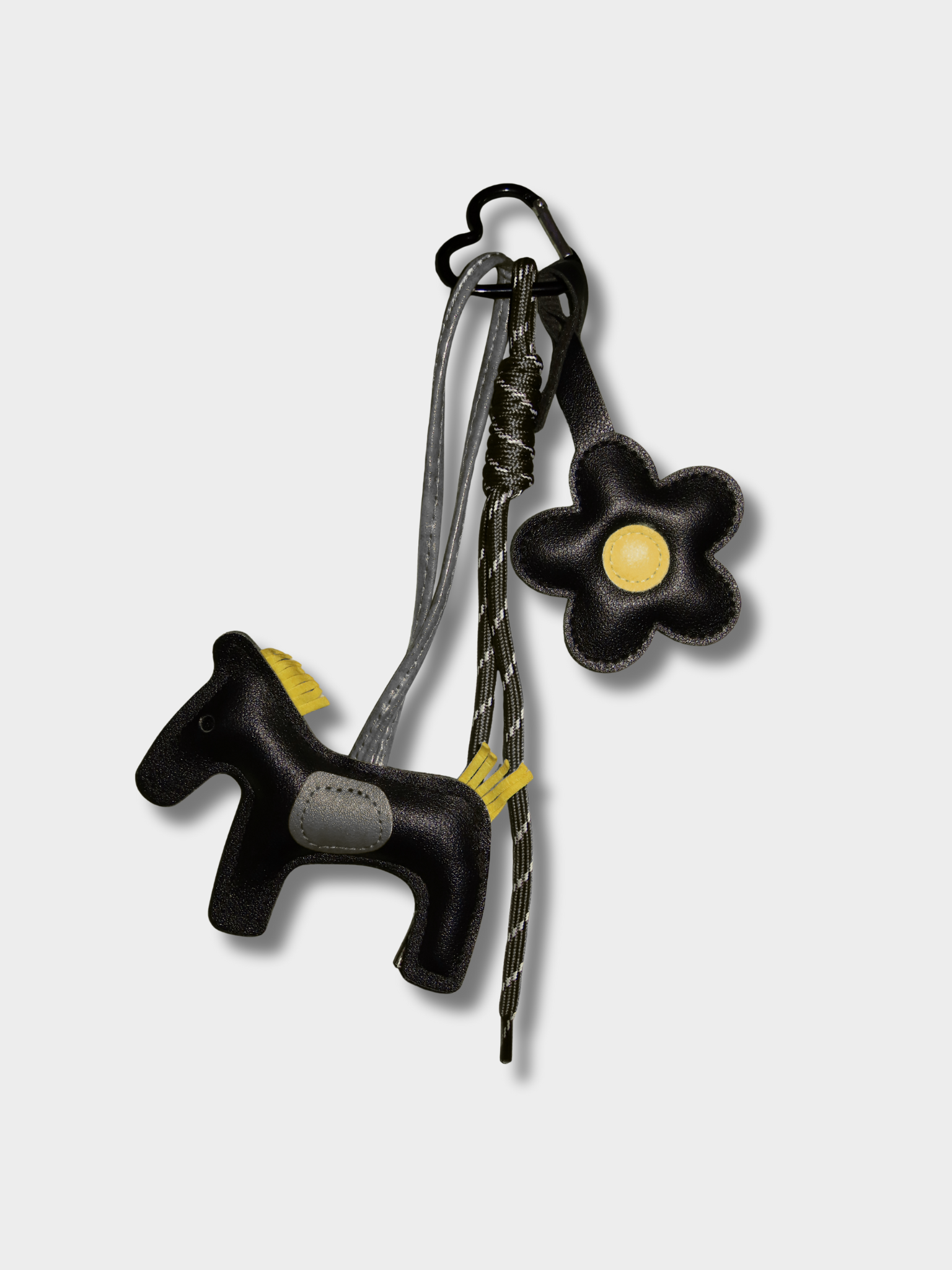 Black Flower Pony Charm