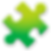 Peça de quebra-cabeça verde e amarela