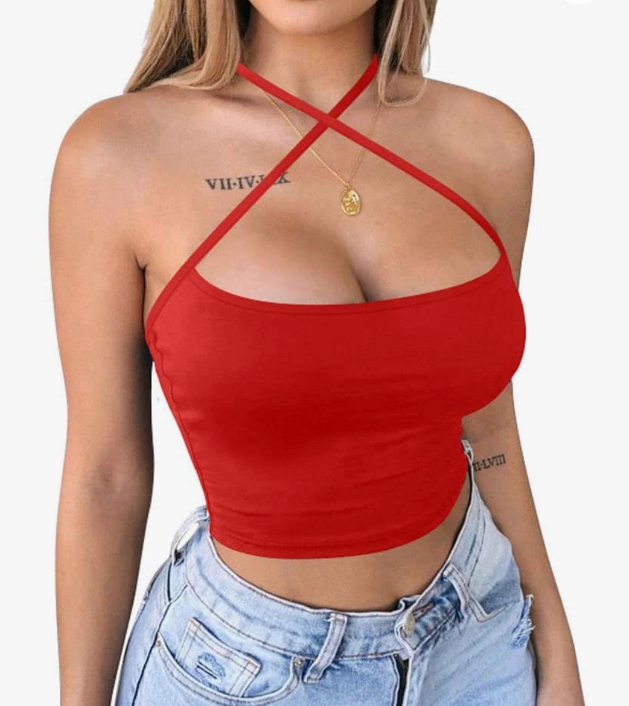 CRISS CROSS RED TOP