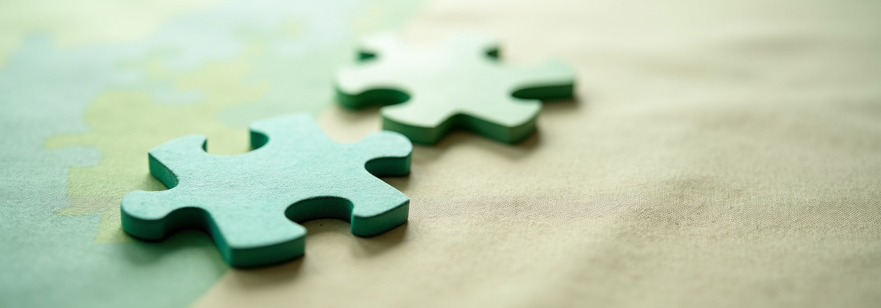 Two light green puzzle pieces